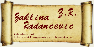 Žaklina Radančević vizit kartica